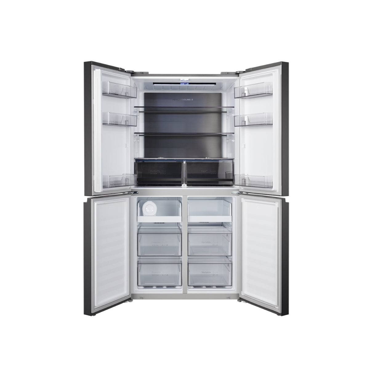 CHiQ 601L Cross Door Fridge Black Steel