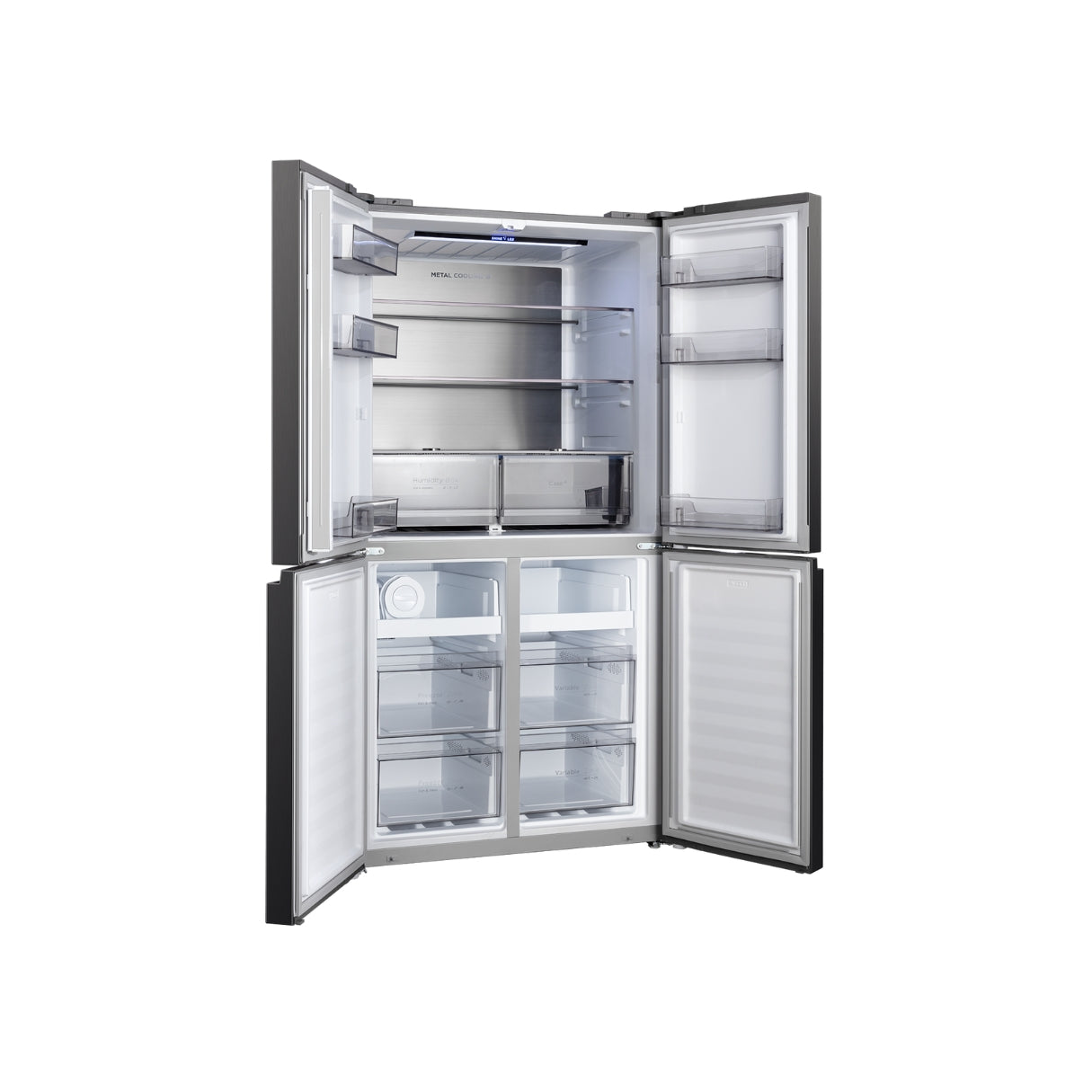 CHiQ 601L Cross Door Fridge Black Steel