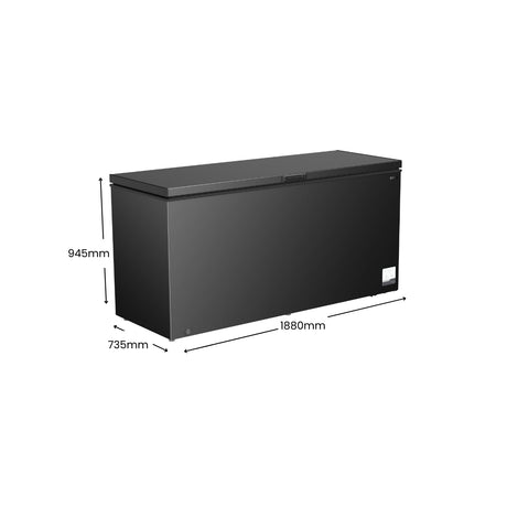 CHiQ 700L Hybrid Chest Freezer Black
