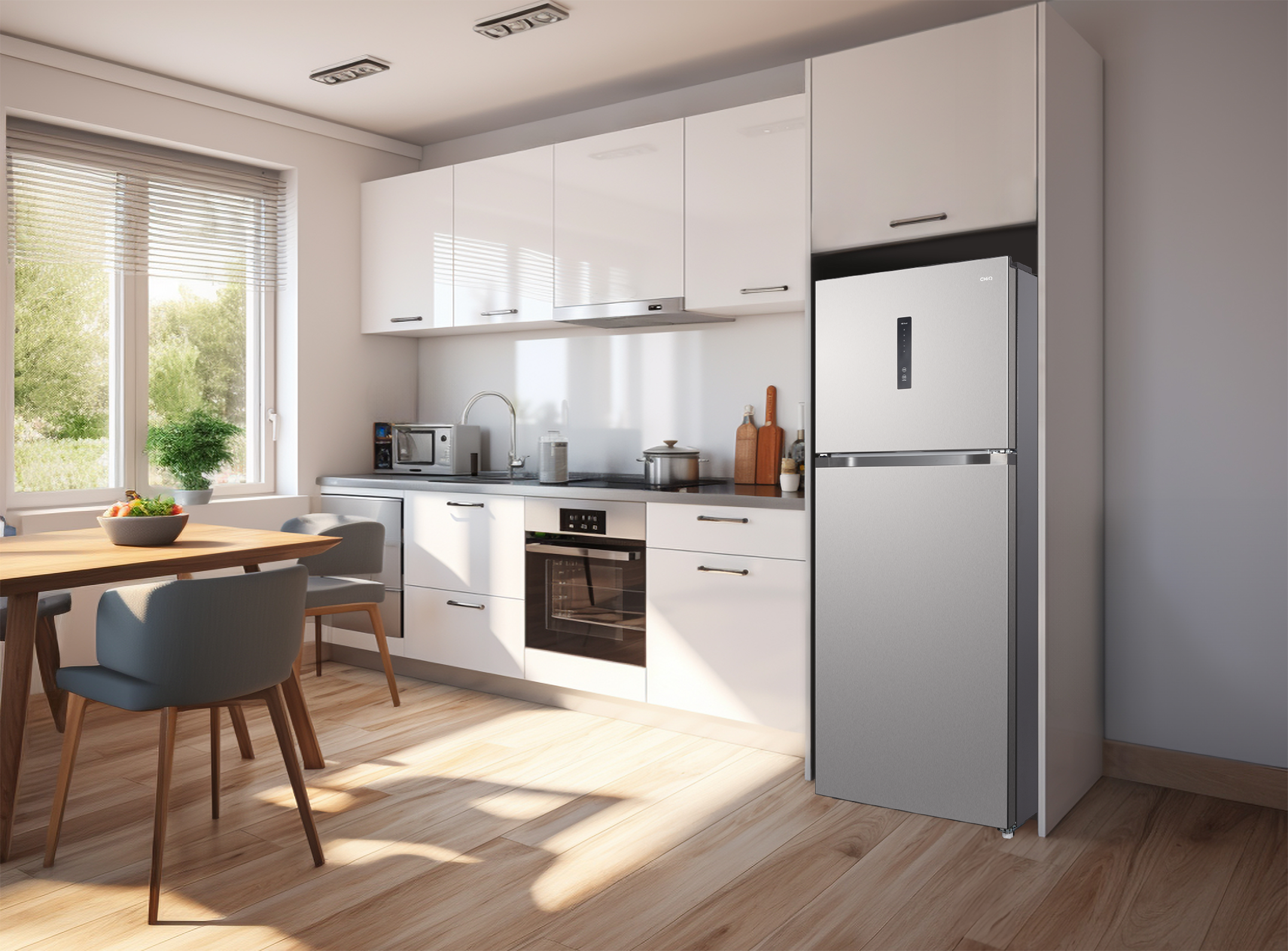 CHiQ 410L Top Mount Fridge Stainless Steel