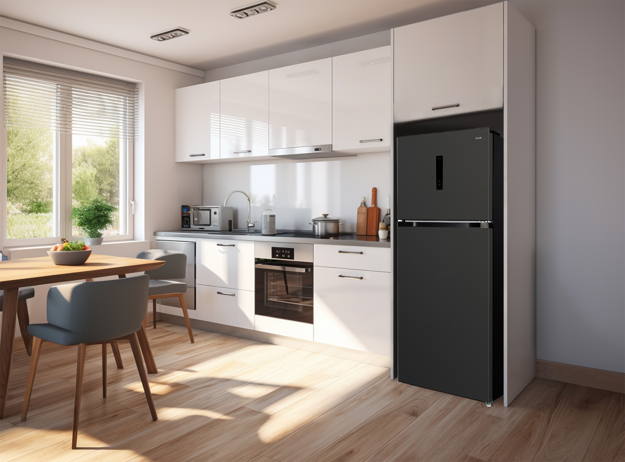 CHiQ 410L Top Mount Fridge Black Steel