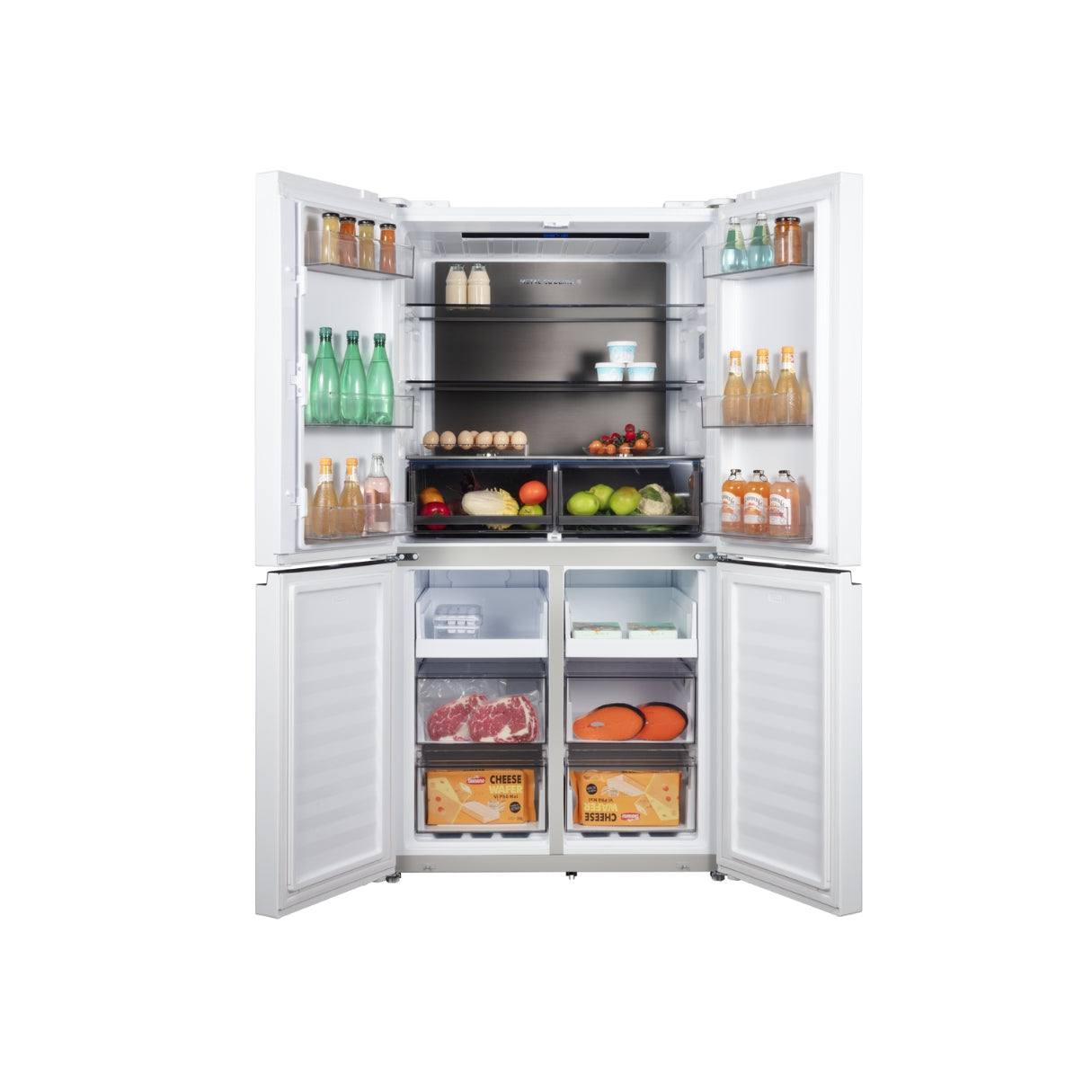CHiQ 601L Cross Door Fridge White Steel