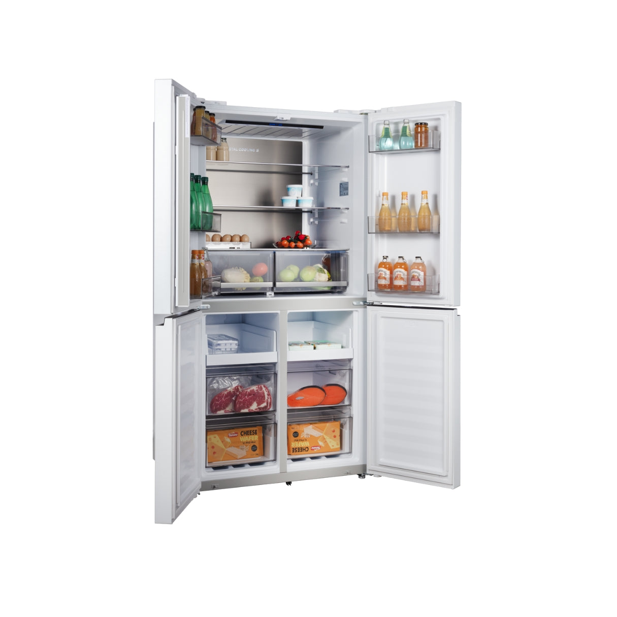 CHiQ 601L Cross Door Fridge White Steel