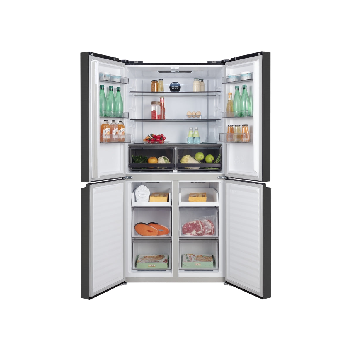 CHiQ 503L Cross Door Fridge Black Steel