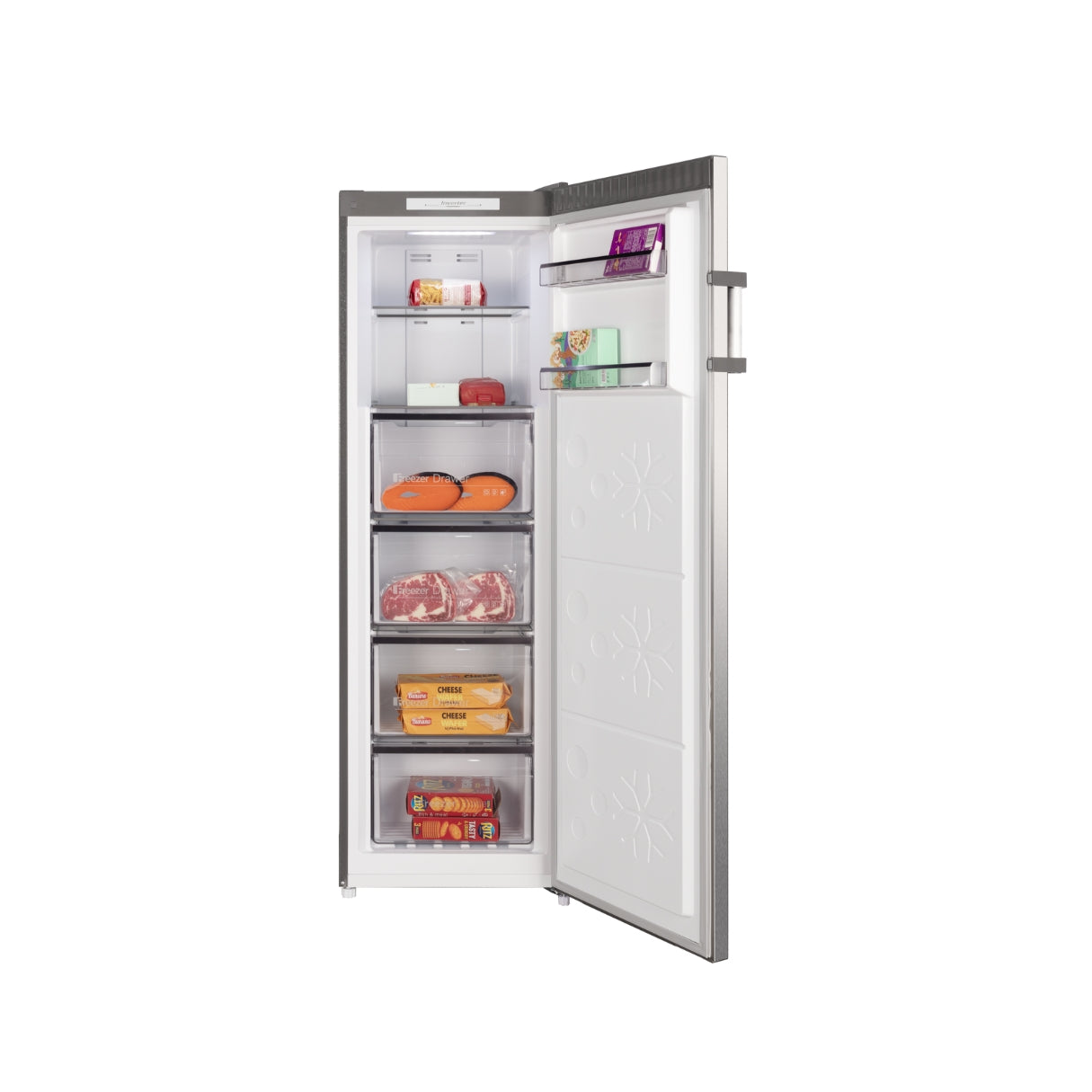 CHiQ 206L Hybrid Vertical Freezer Stainless Steel