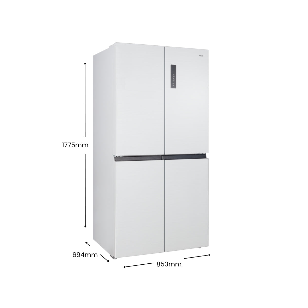 CHiQ 503L Cross Door Fridge White Steel