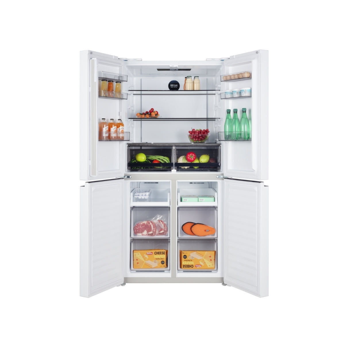 CHiQ 503L Cross Door Fridge White Steel
