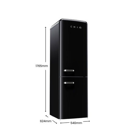 CHiQ 231L Bottom Mount Retro Fridge Black