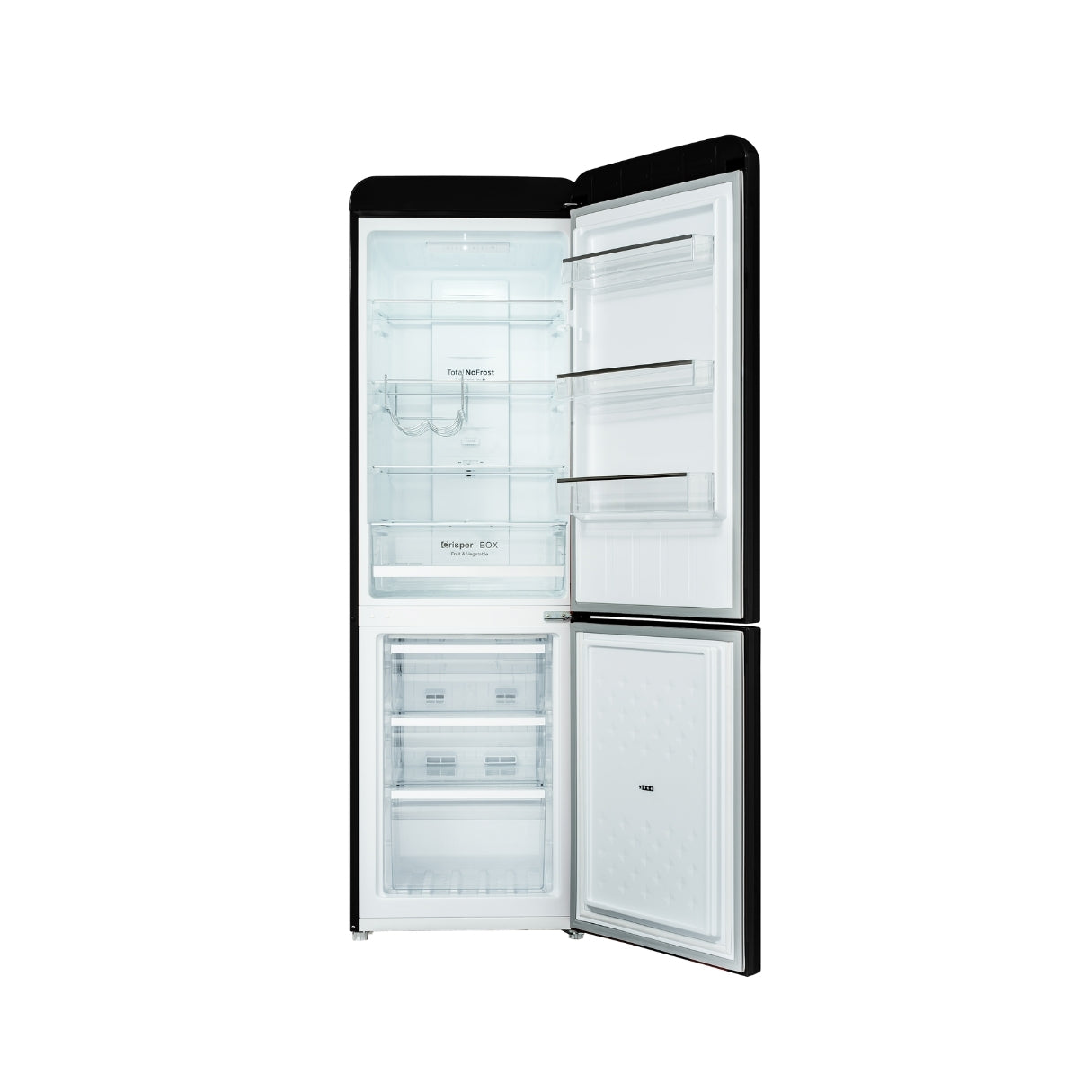CHiQ 231L Bottom Mount Retro Fridge Black