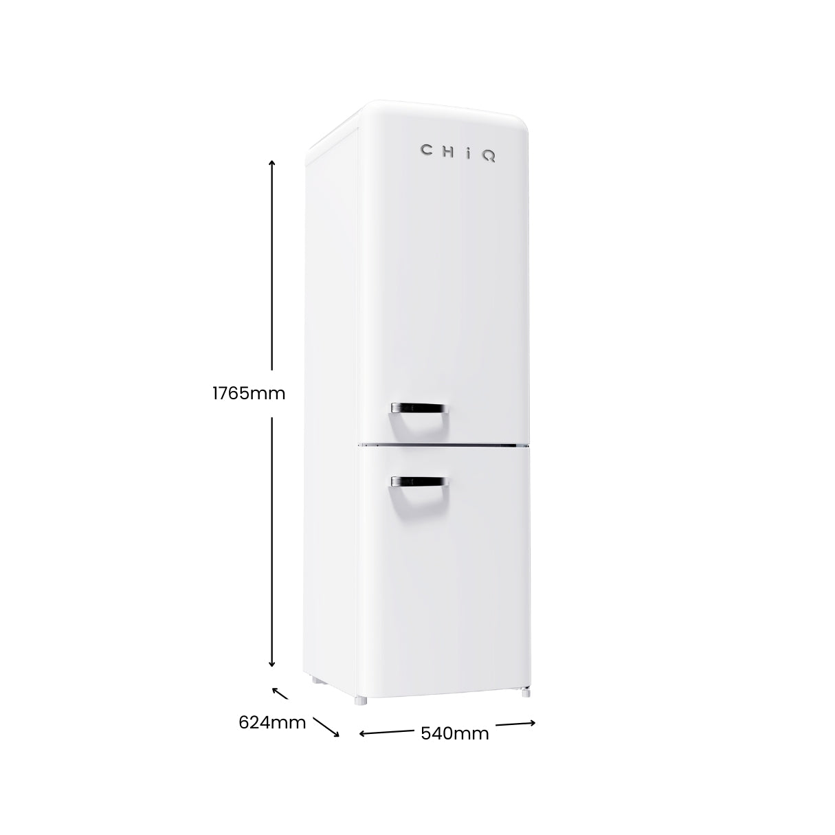 CHiQ 231L Bottom Mount Retro Fridge White