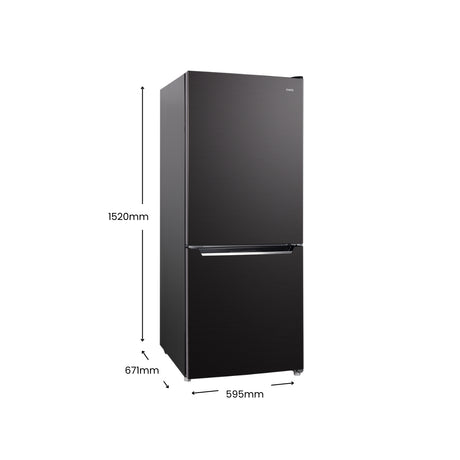 CHiQ 283L Bottom Mount Fridge Black Steel