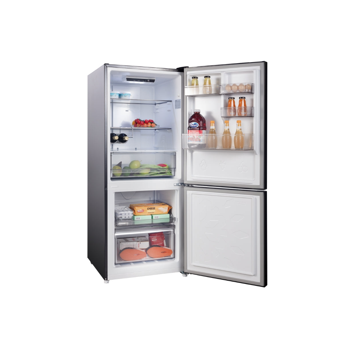 CHiQ 283L Bottom Mount Fridge Black Steel