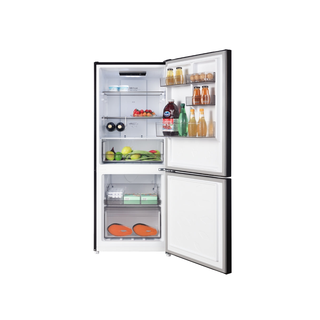 CHiQ 283L Bottom Mount Fridge Black Steel