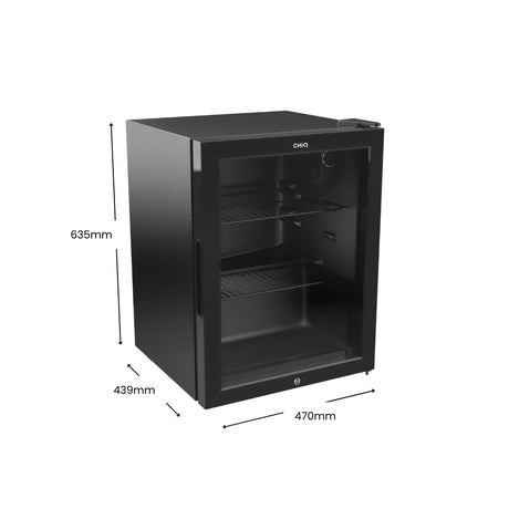 CHiQ 64L Beverage Center Glass Door With Black Frame