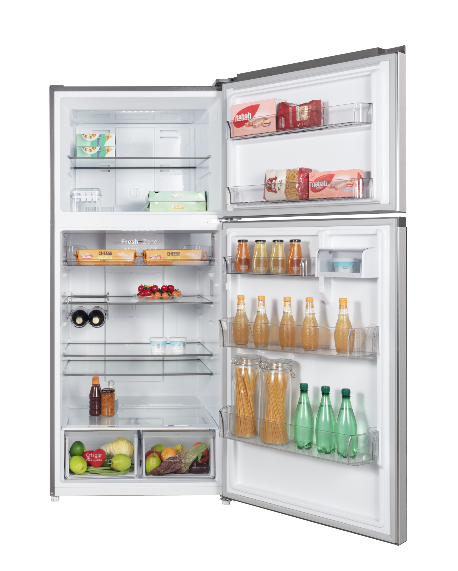 CHiQ 515L Top Mount Fridge Stainless Steel