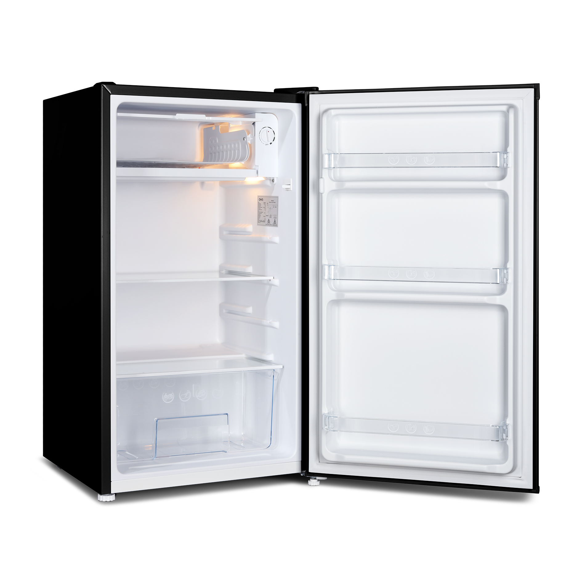 CHiQ 90L Single Door Bar Fridge Black