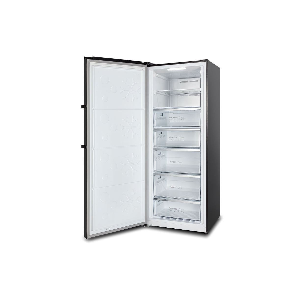 CHiQ 380L Hybrid Vertical Freezer Left Hinge Black Steel