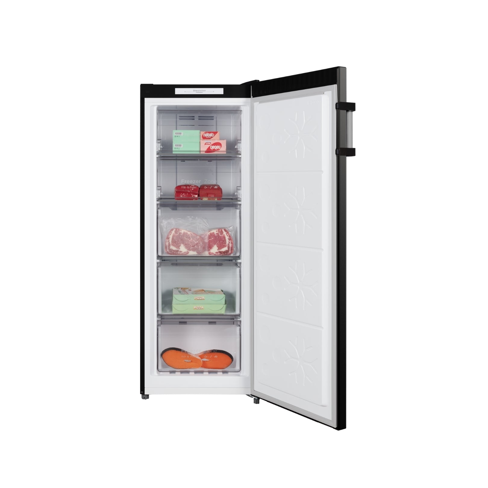CHiQ 166L Hybrid Vertical Freezer Black Steel