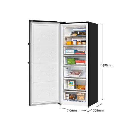CHiQ 380L Hybrid Vertical Freezer Left Hinge Black Steel