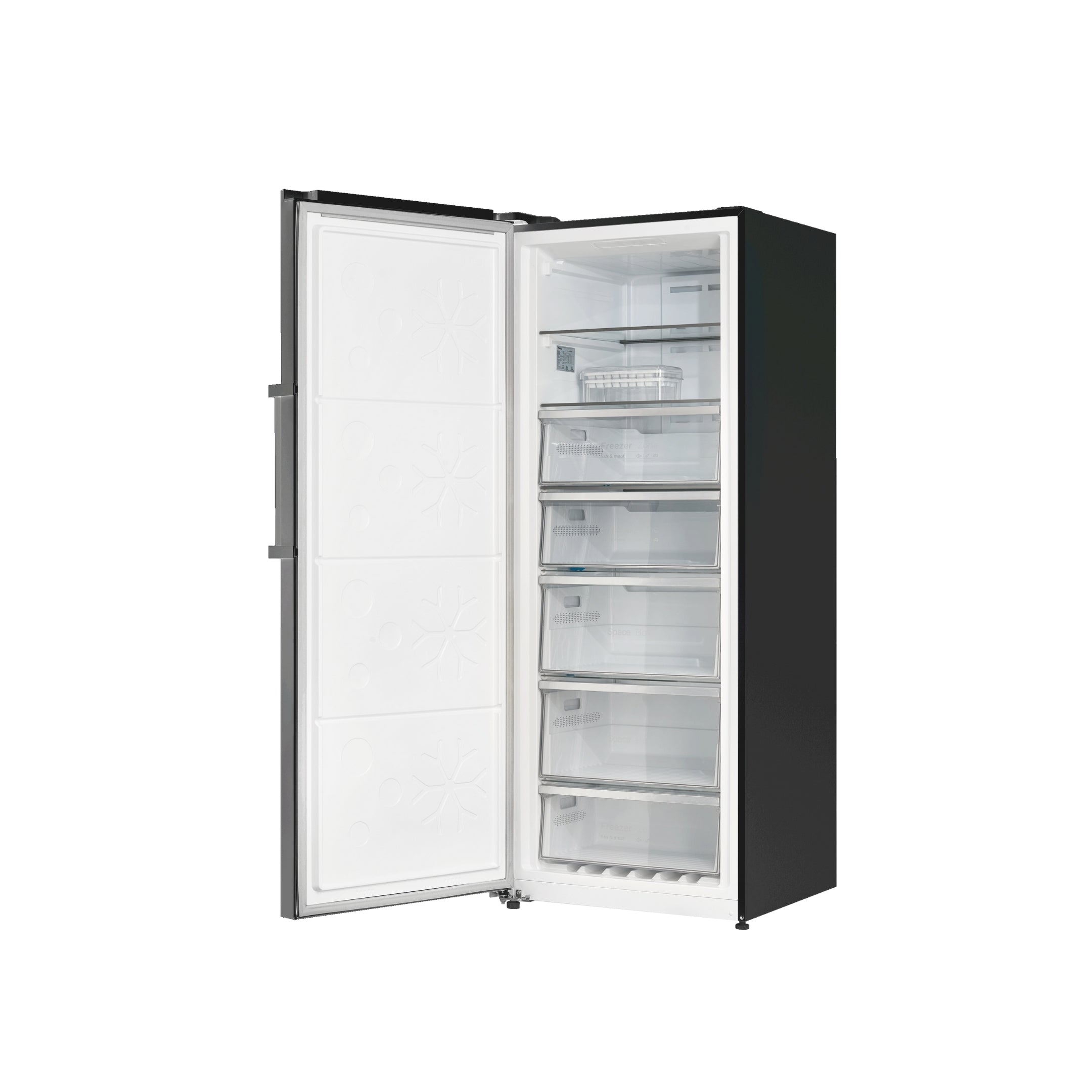 CHiQ 380L Hybrid Vertical Freezer Left Hinge Black Steel
