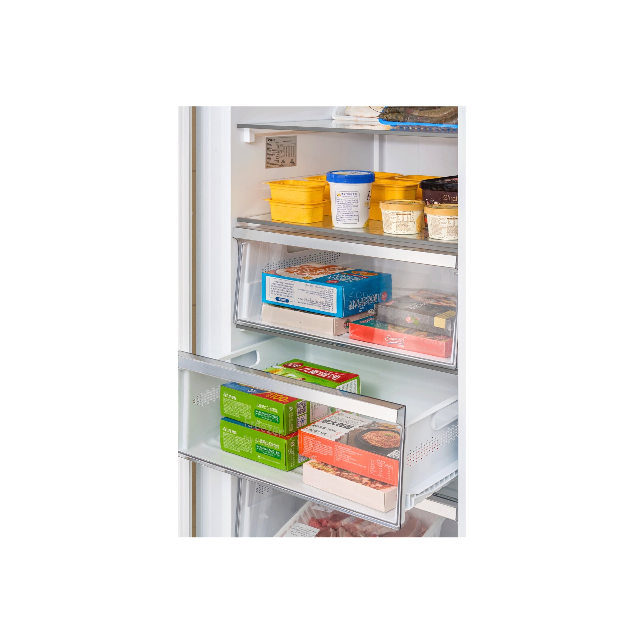 CHiQ 380L Hybrid Vertical Freezer Left Hinge White