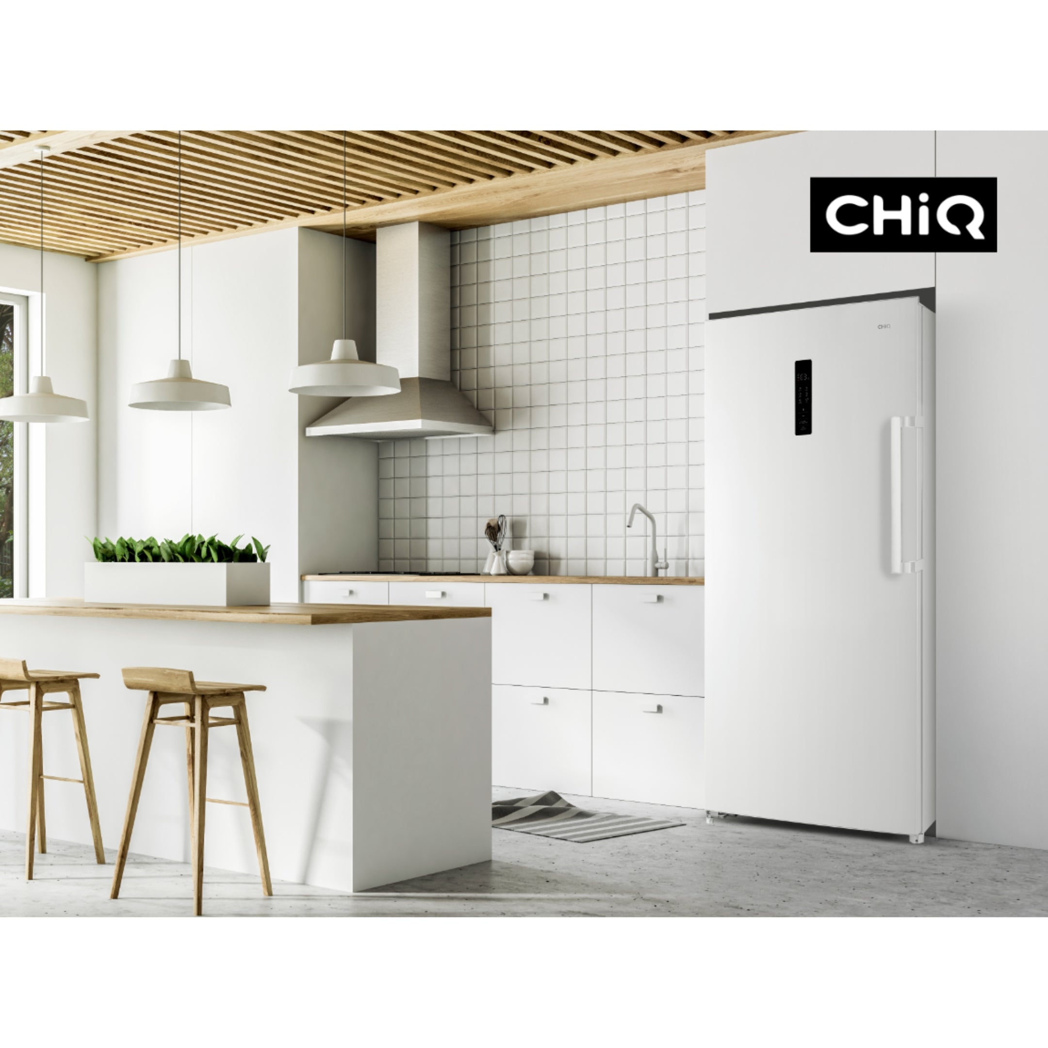 CHiQ 380L Hybrid Vertical Freezer Left Hinge White