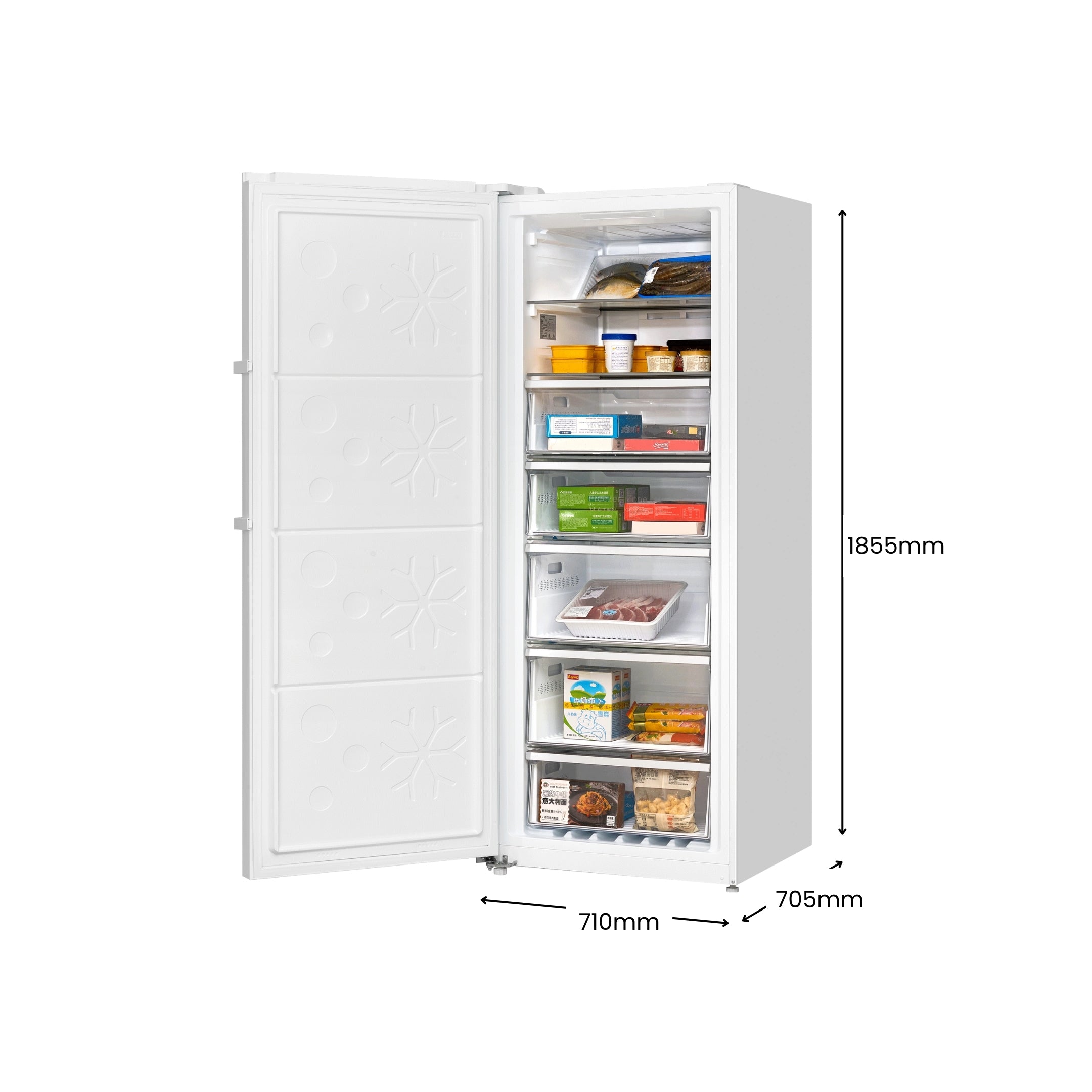CHiQ 380L Hybrid Vertical Freezer Left Hinge White