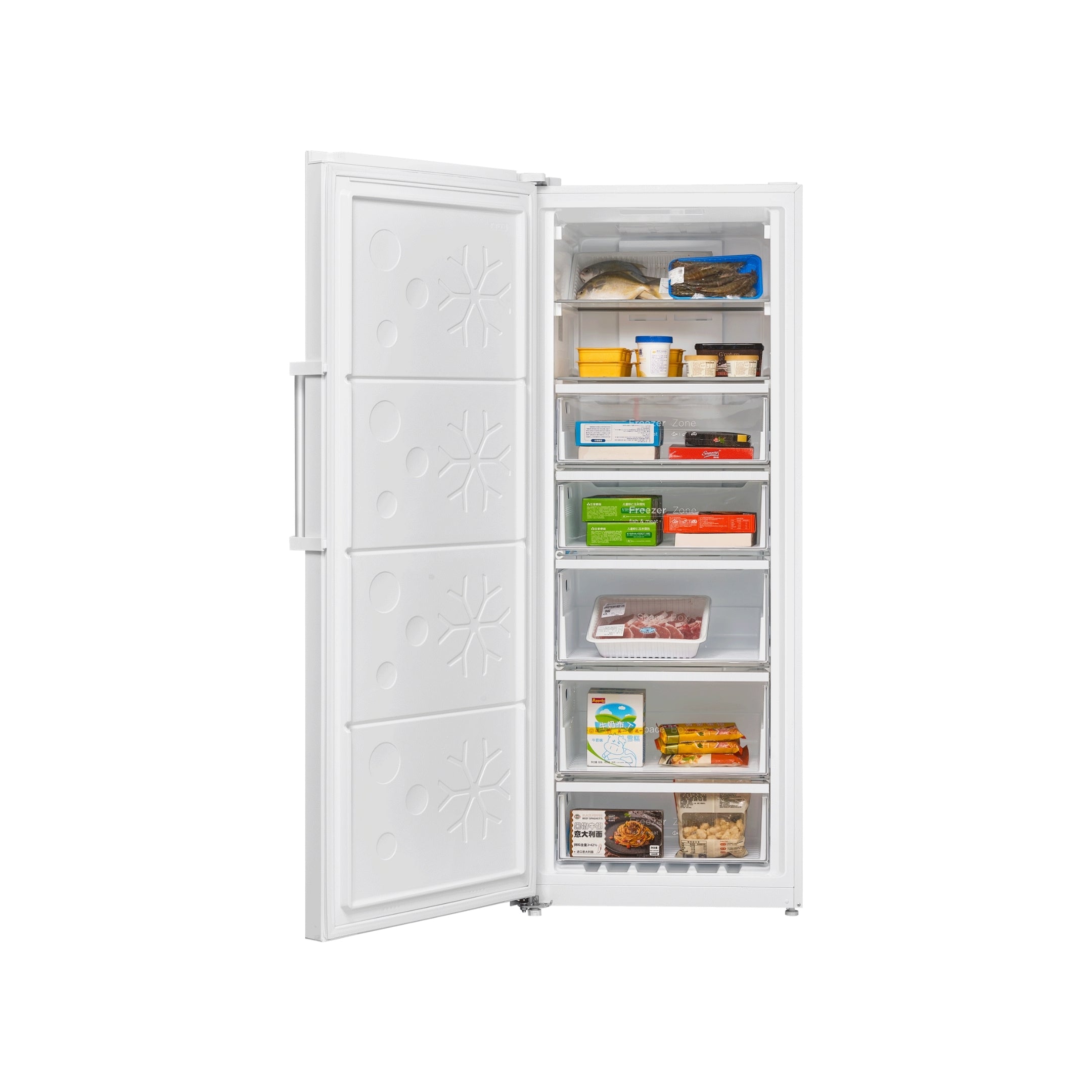 CHiQ 380L Hybrid Vertical Freezer Left Hinge White