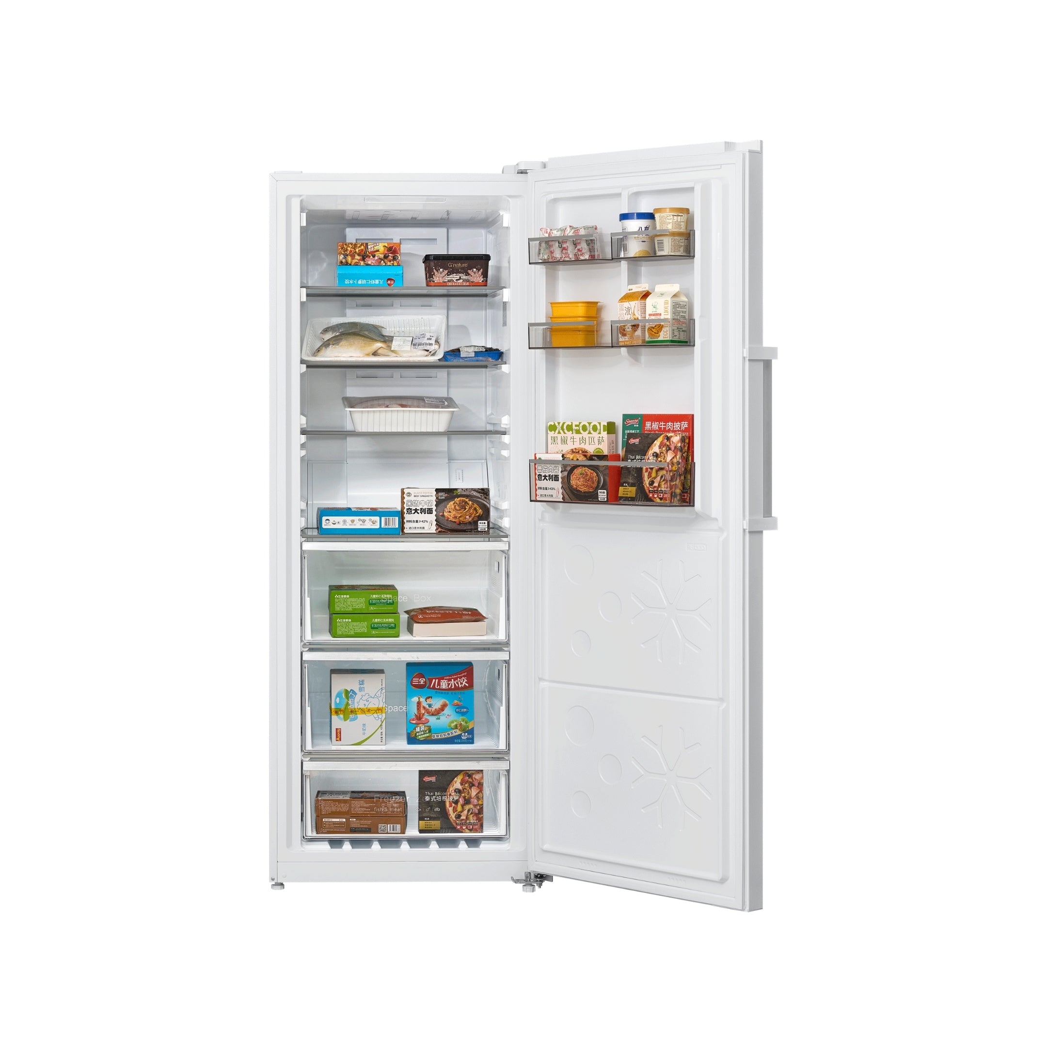 CHiQ 380L Hybrid Vertical Freezer Right Hinge White