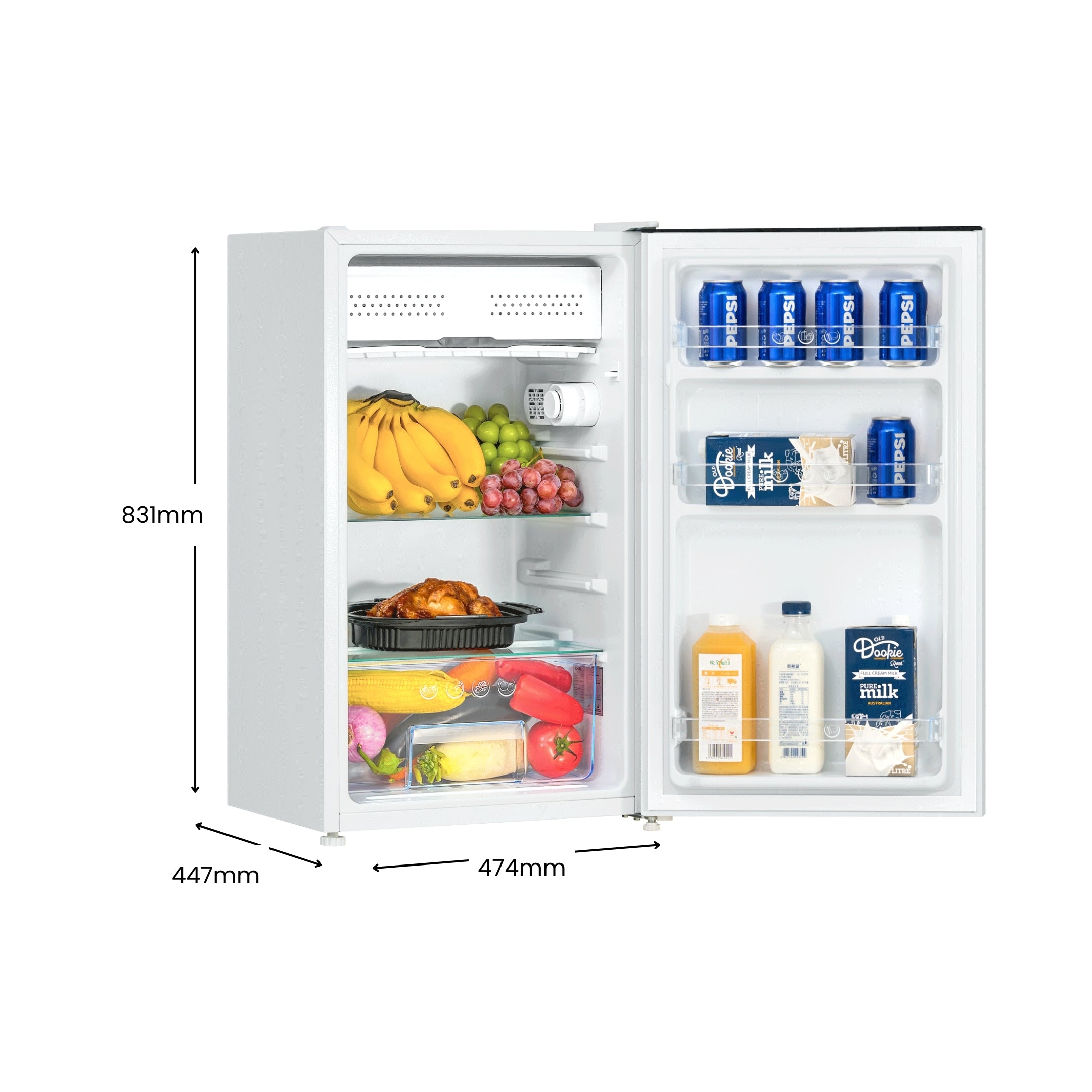 CHiQ 90L Single Door Bar Fridge White