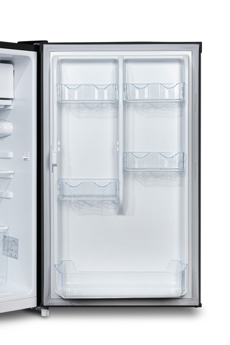 CHiQ 125L Single Door Bar Fridge Black Steel