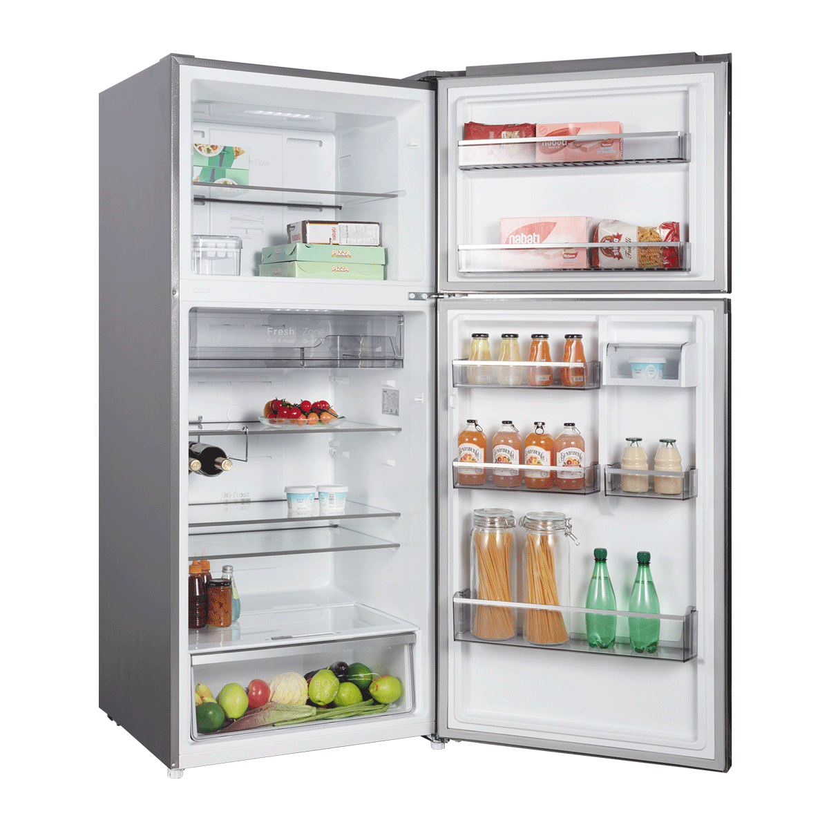 CHiQ 410L Top Mount Fridge Stainless Steel