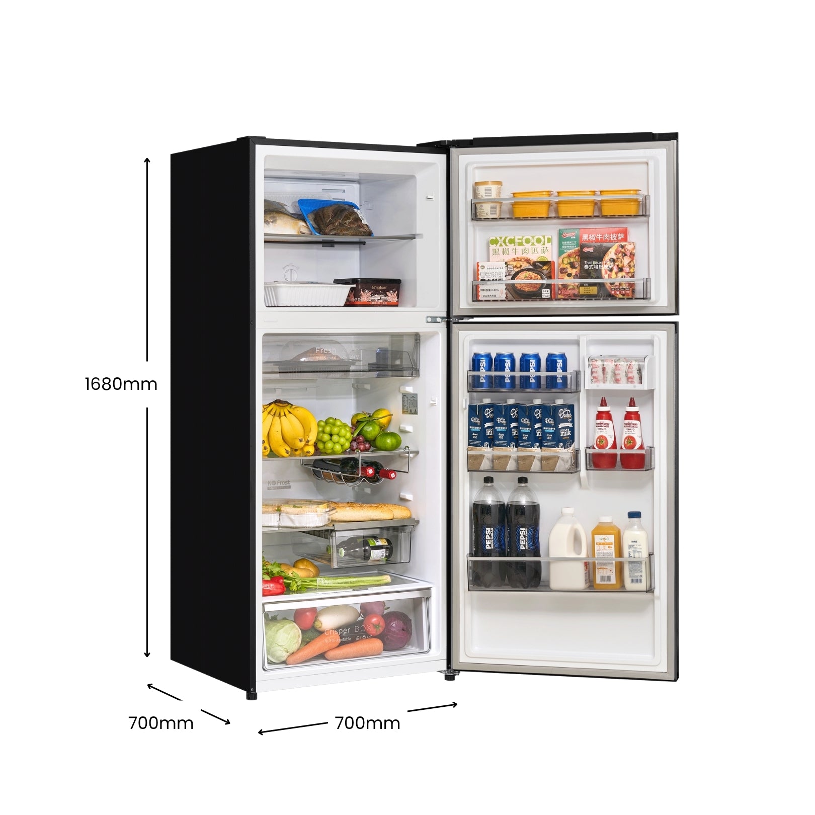 CHiQ 410L Top Mount Fridge Black Steel (2025)