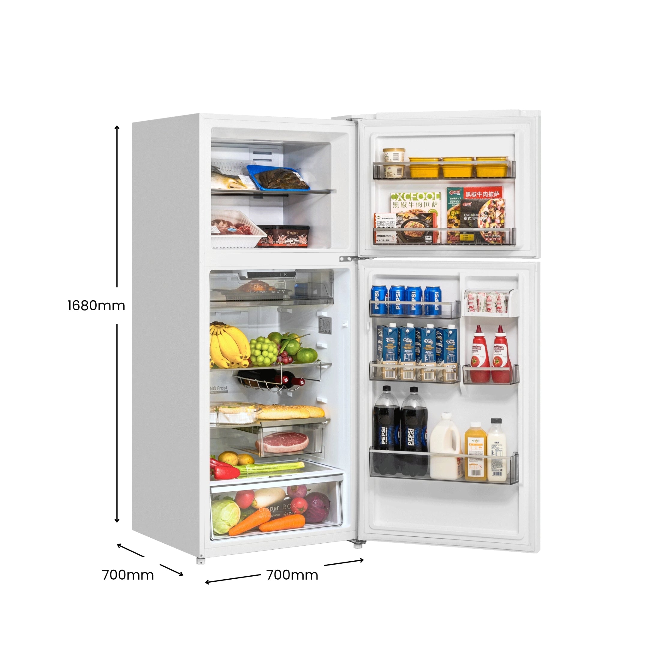 CHiQ 410L Top Mount Fridge White