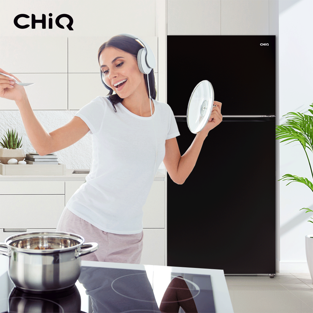 CHiQ 515L Top Mount Fridge Black
