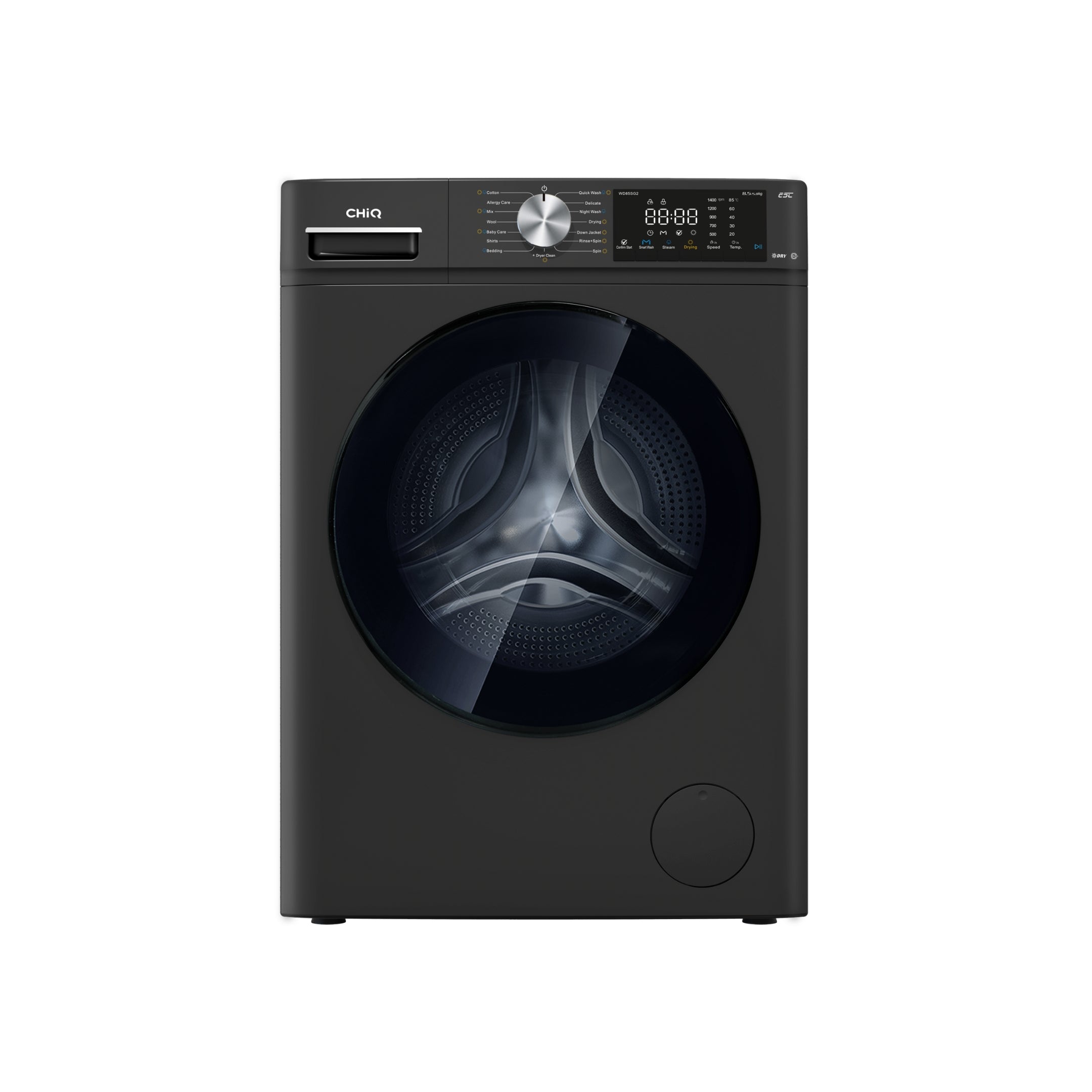 CHiQ 8.5Kg Front Load Washer & Dryer Combo Gun Metal