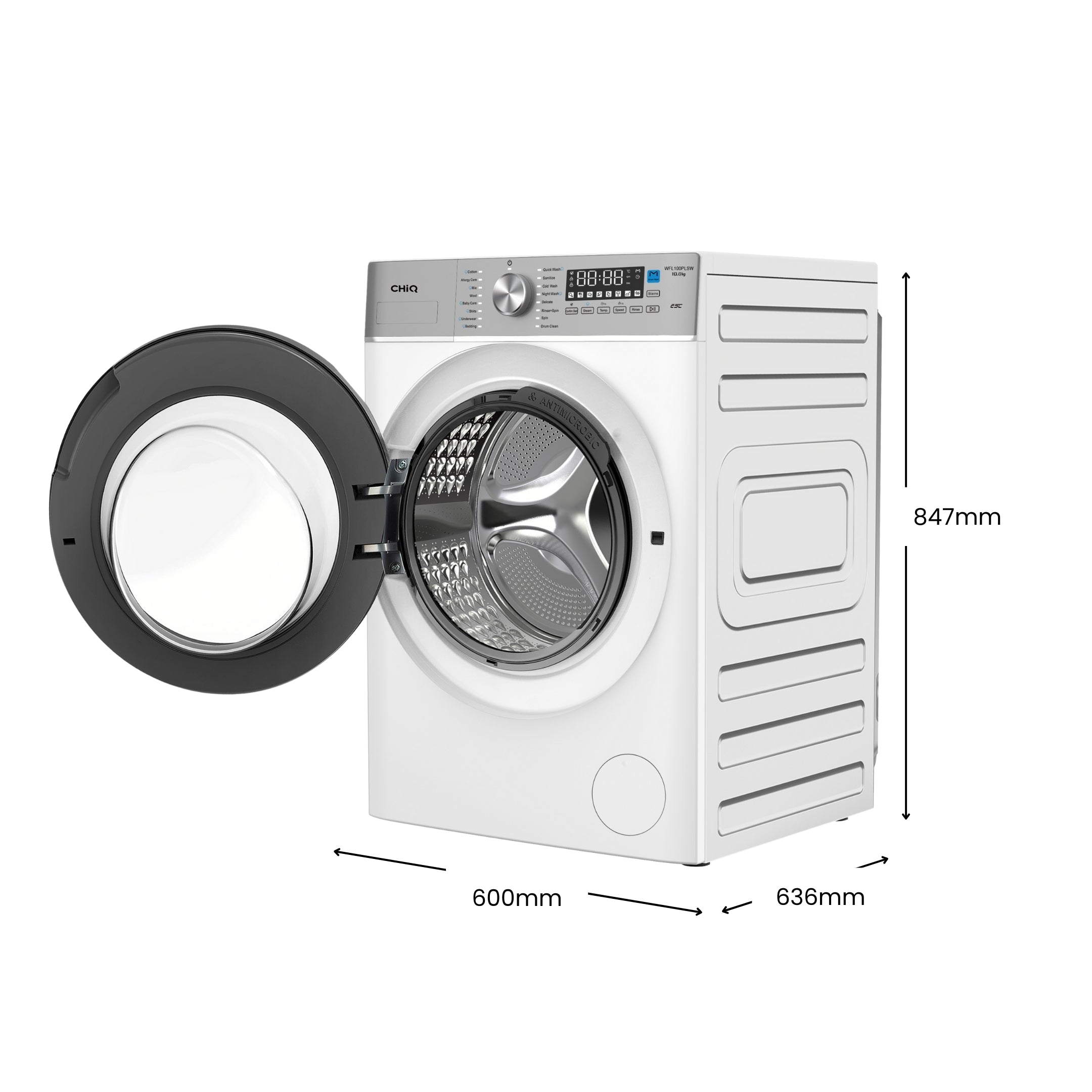 CHiQ 10Kg Front Load Washer White