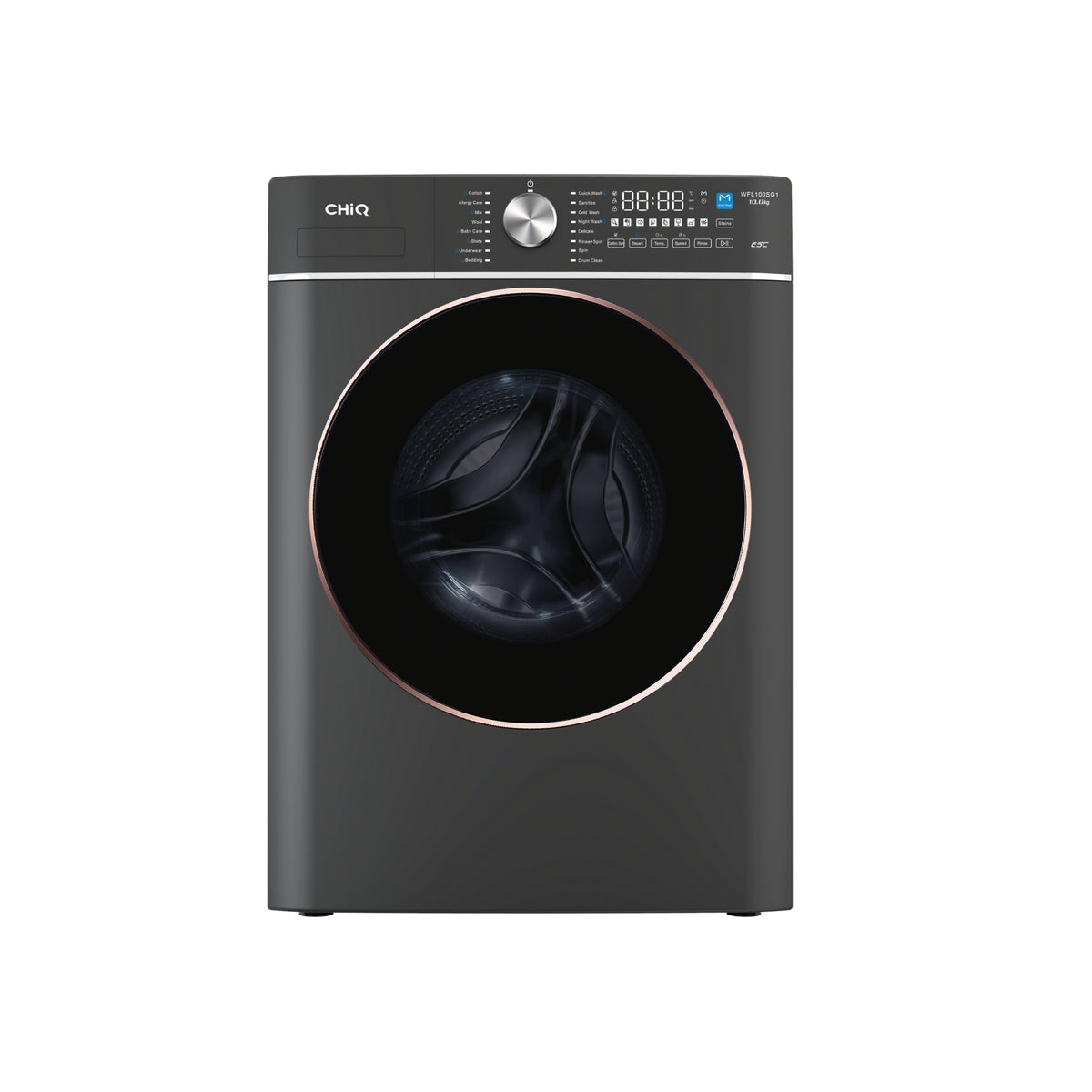 CHiQ 10kg Front Load Washer Gun Metal