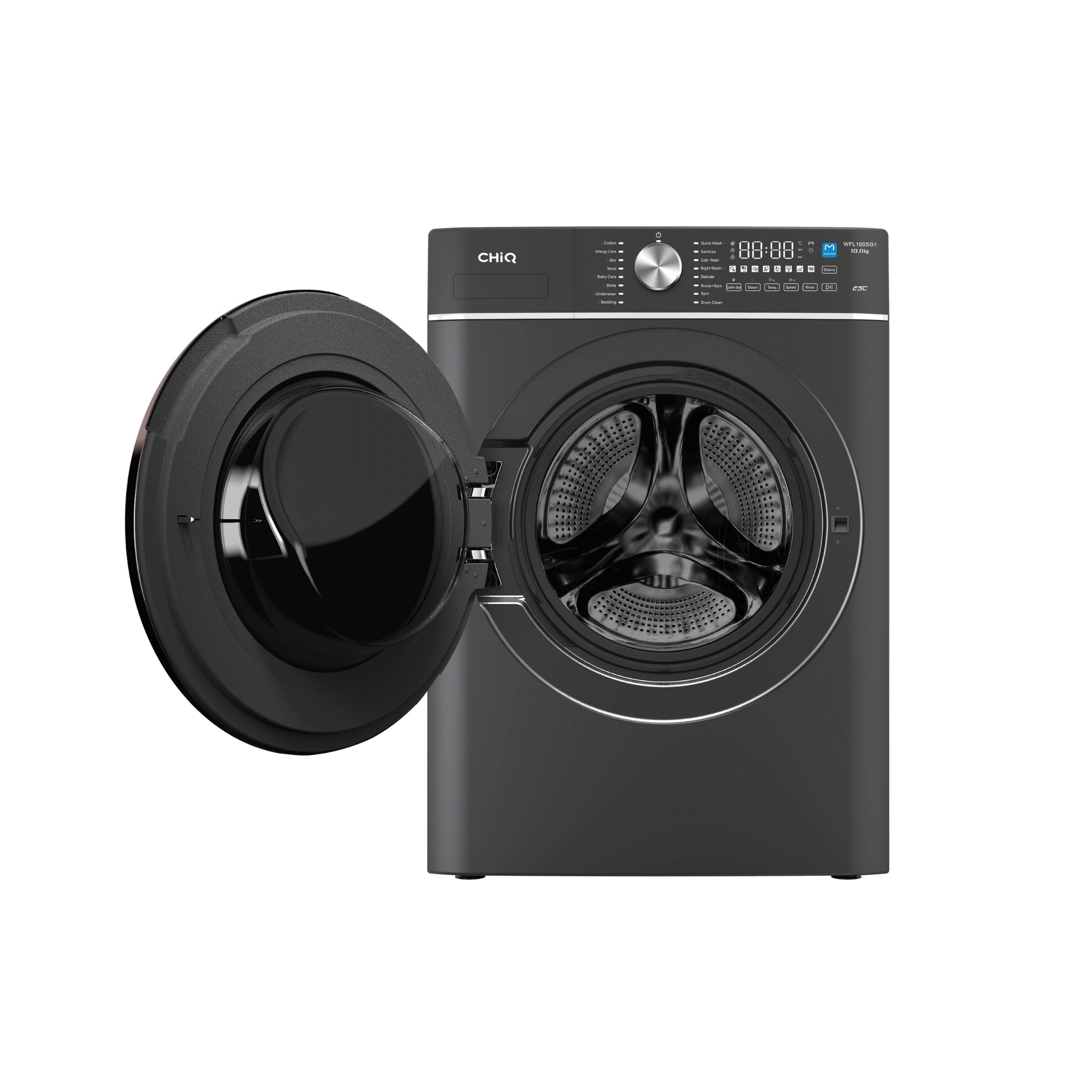 CHiQ 10Kg Front Load Washer Gun Metal