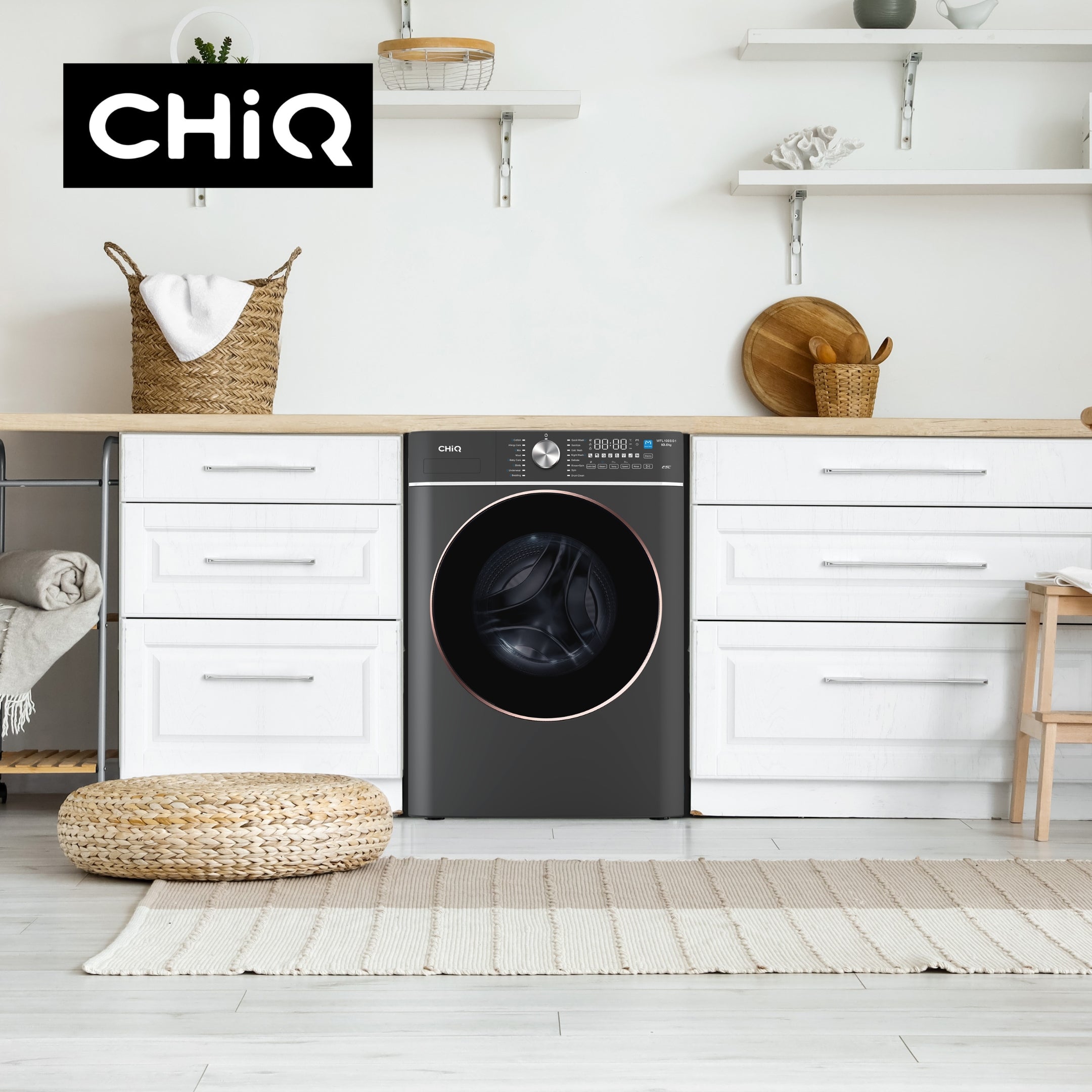 CHiQ 10Kg Front Load Washer Gun Metal