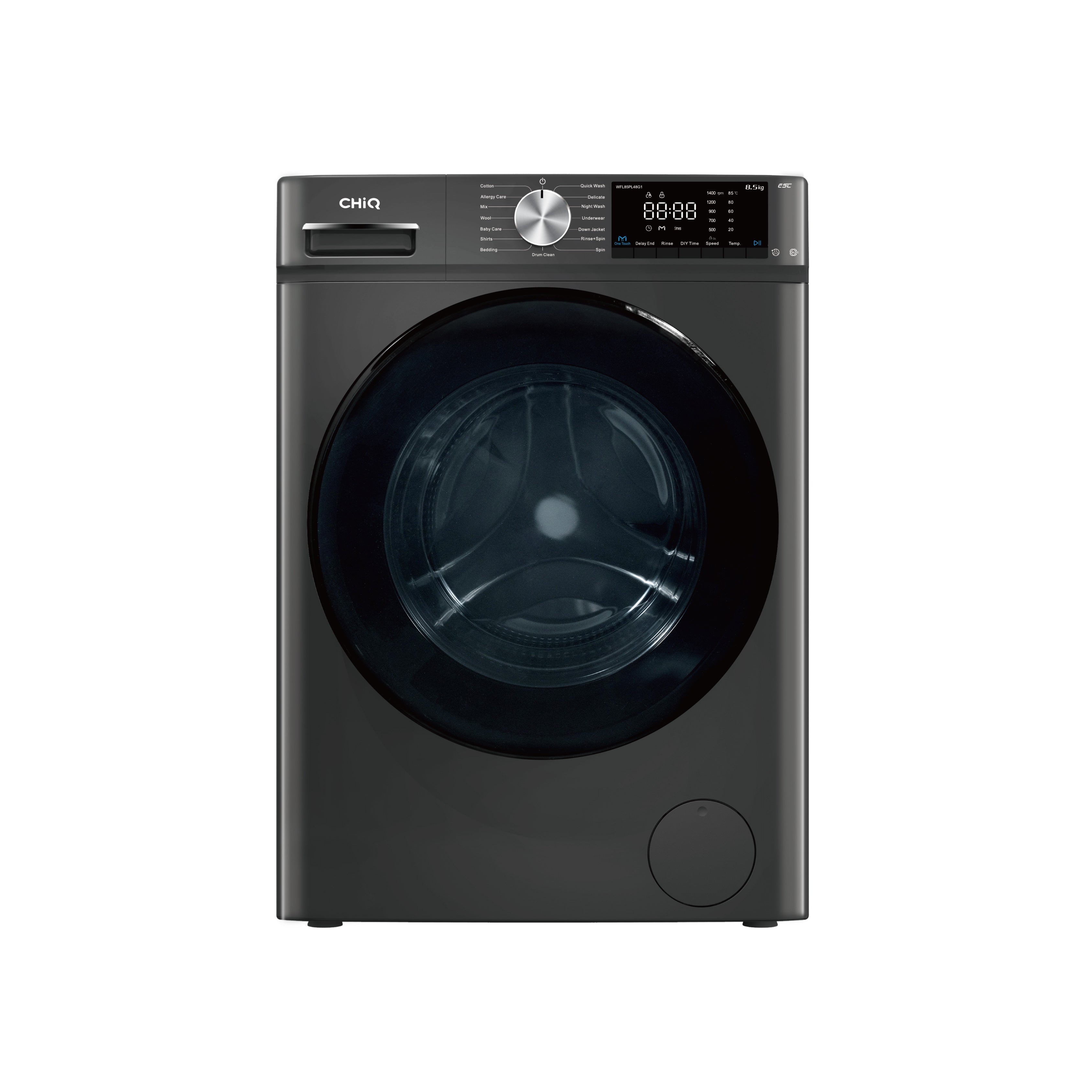 CHiQ 8.5kg Front Load Washer Gun Metal
