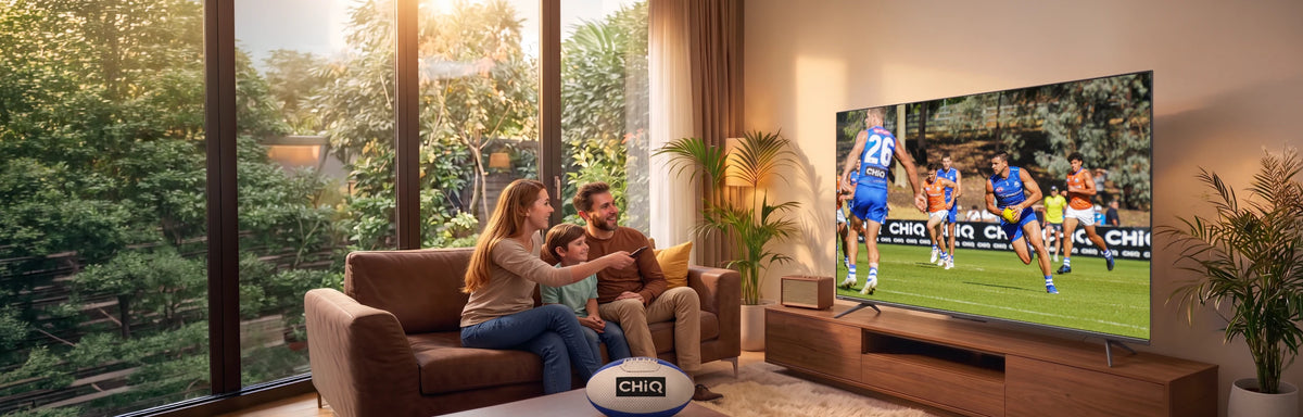 CHiQ MiniLED TV in a family living room