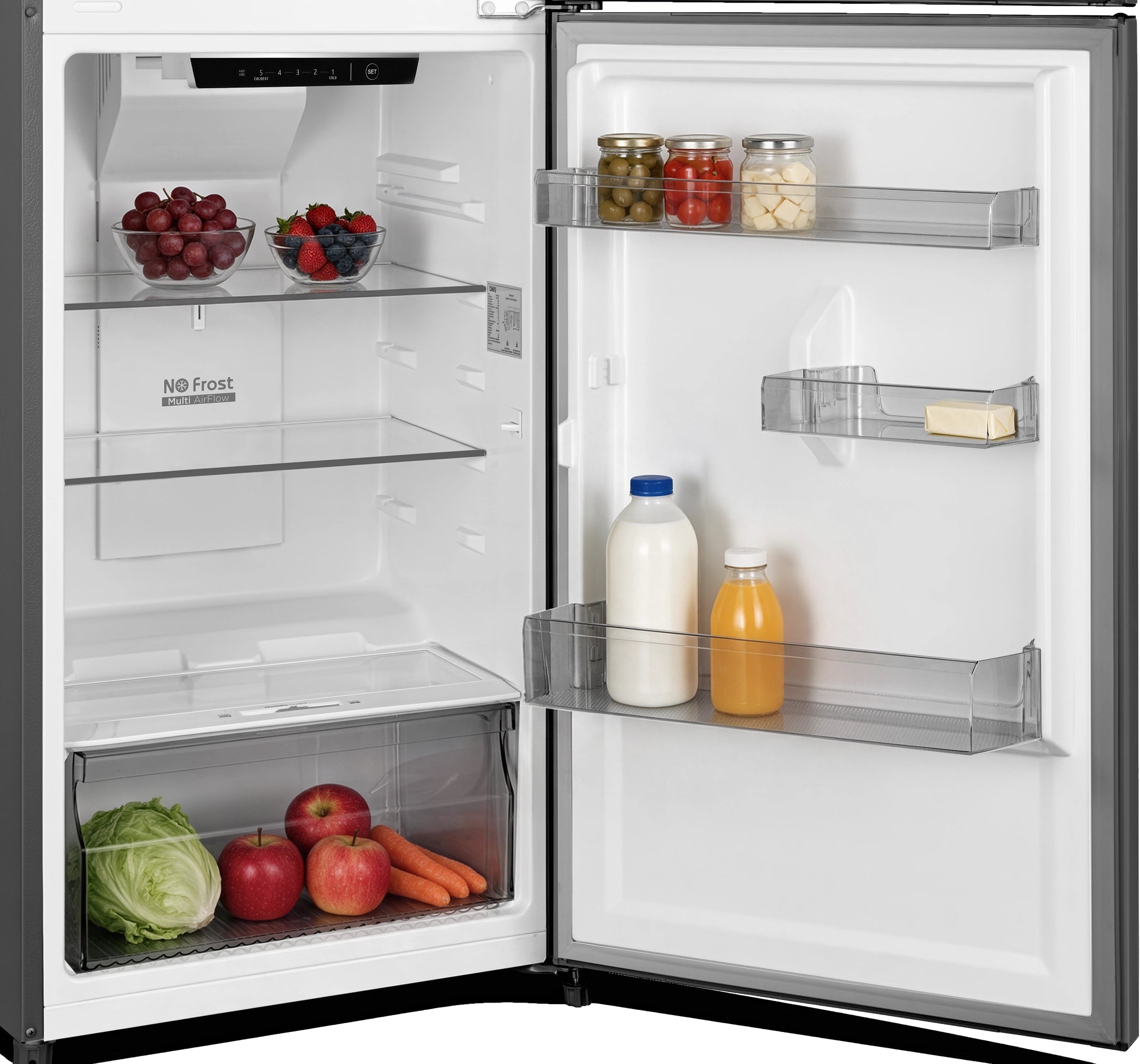 CTM201NB5E fridge storage with unbranded groceries